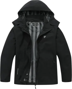 KAIDER Women's Plus Size Lightweight Waterproof Hooded Rain Jacket for Outdoor Hiking Travel