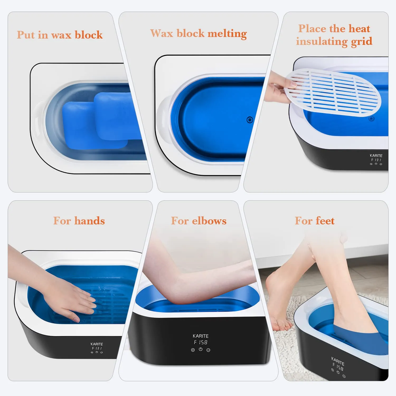 KARITE Paraffin Wax Refills, 10 Pack Ocean Scented Paraffin Wax Beads Blocks for Paraffin Bath, Paraffin Wax Machine Refills for Hand Feet Dry Skin,Deep Moisturizing, Hydration and nourish
