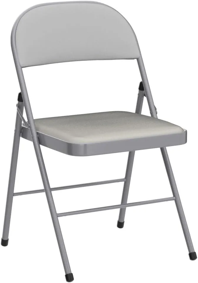 Karl home 6 Pack Grey Folding Chairs with Padded Seats for Outdoor & Indoor, Portable Stackable Commercial Seat with Steel Frame for Events Office Wedding Party, 330lbs Capacity