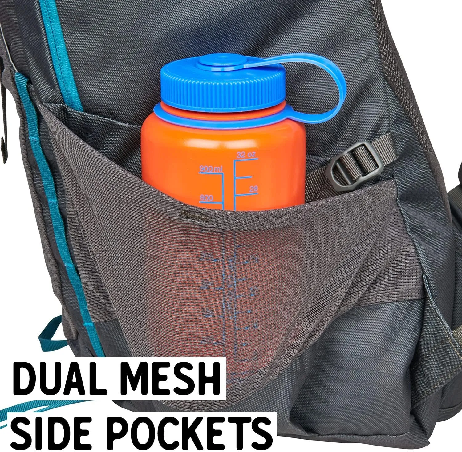 Kelty Asher Day Hiking Pack, 18-85 Liter Capacity, Hiking, Backpacking, Travel Pack, Internal Frame 2023 Model (35L Beluga)