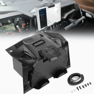 KEMIMOTO Electric Device GPS Mount Storage Box Compatible with 2019-2023 Polaris RZR XP 1000 XP Turbo Accessories RZR Tablet Mount Phone Bracket Extra Space Adjustable Navigation Tablet Holder