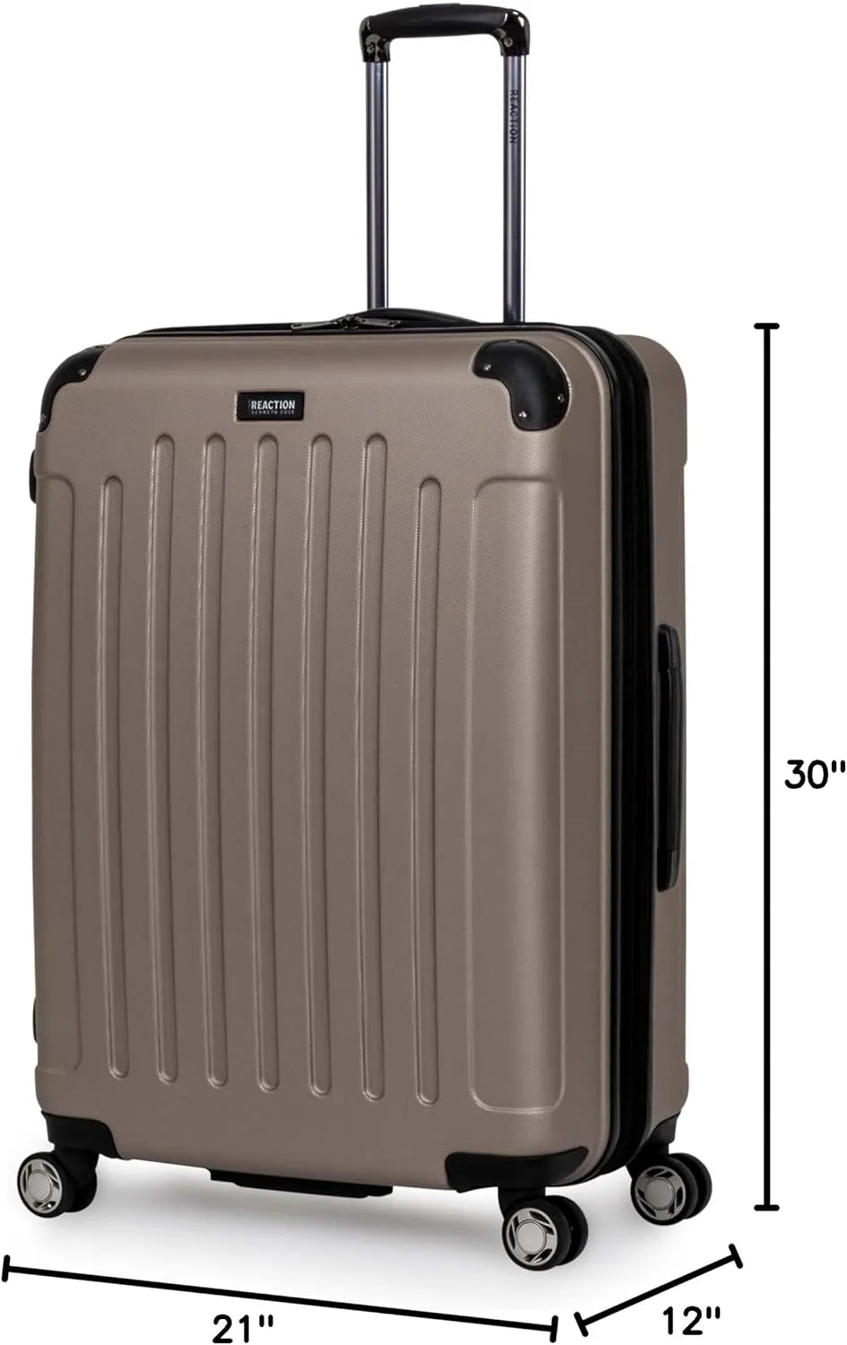 Kenneth Cole REACTION Renegade Luggage Expandable 8-Wheel Spinner Lightweight Hardside Suitcase, Champagne, 28-Inch Checked