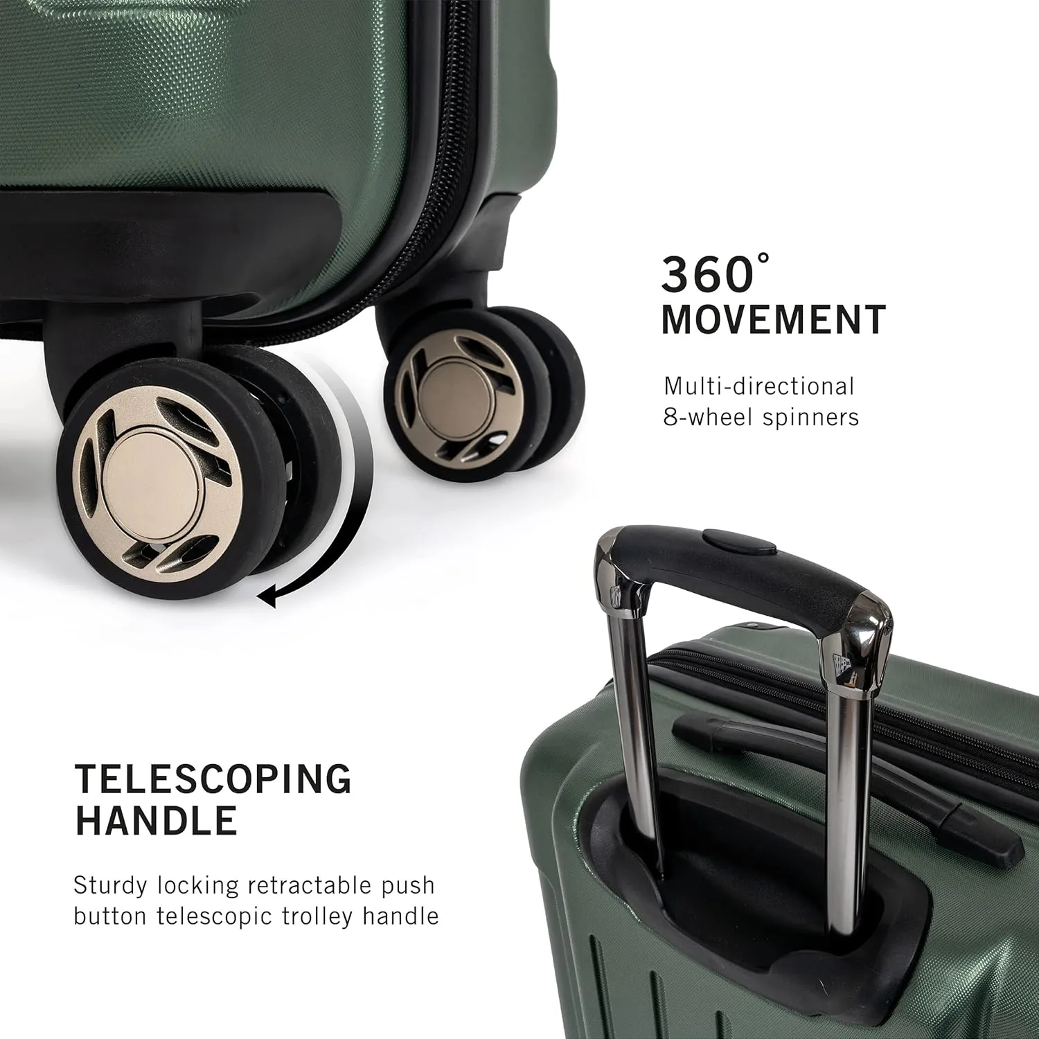 Kenneth Cole REACTION Renegade Luggage Expandable 8-Wheel Spinner Lightweight Hardside Suitcase, Cilantro, 3-Piece Set (20"/24"/28")