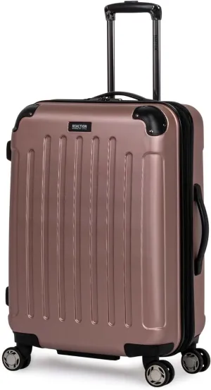 Kenneth Cole REACTION Renegade Luggage Expandable 8-Wheel Spinner Lightweight Hardside Suitcase, Rose Gold, 24-Inch Checked