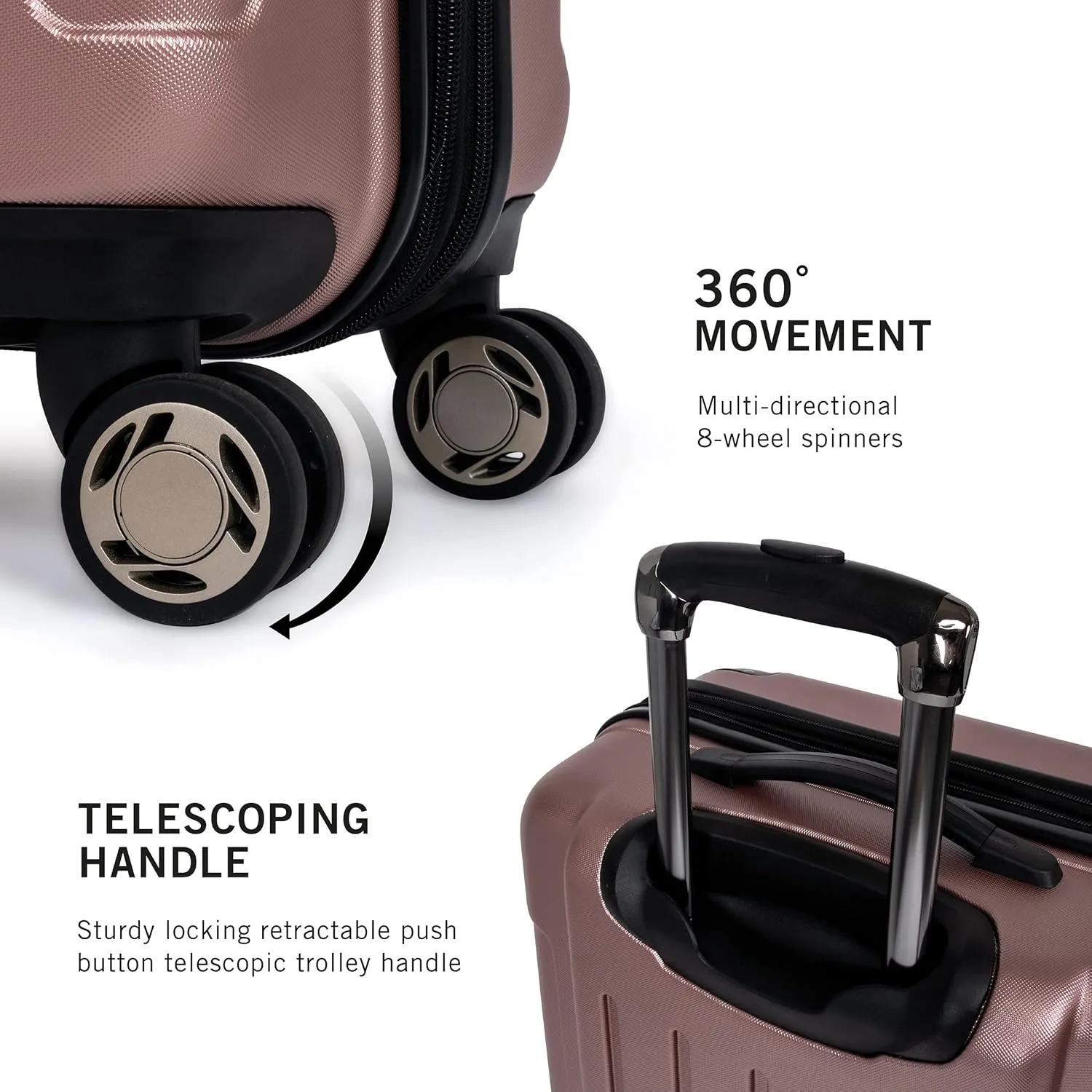 Kenneth Cole REACTION Renegade Luggage Expandable 8-Wheel Spinner Lightweight Hardside Suitcase, Rose Gold, 28-Inch Checked