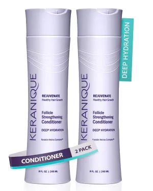 Keranique Deep Hydration Volumizing Keratin Conditioner, 8 Ounce (2 Pack)