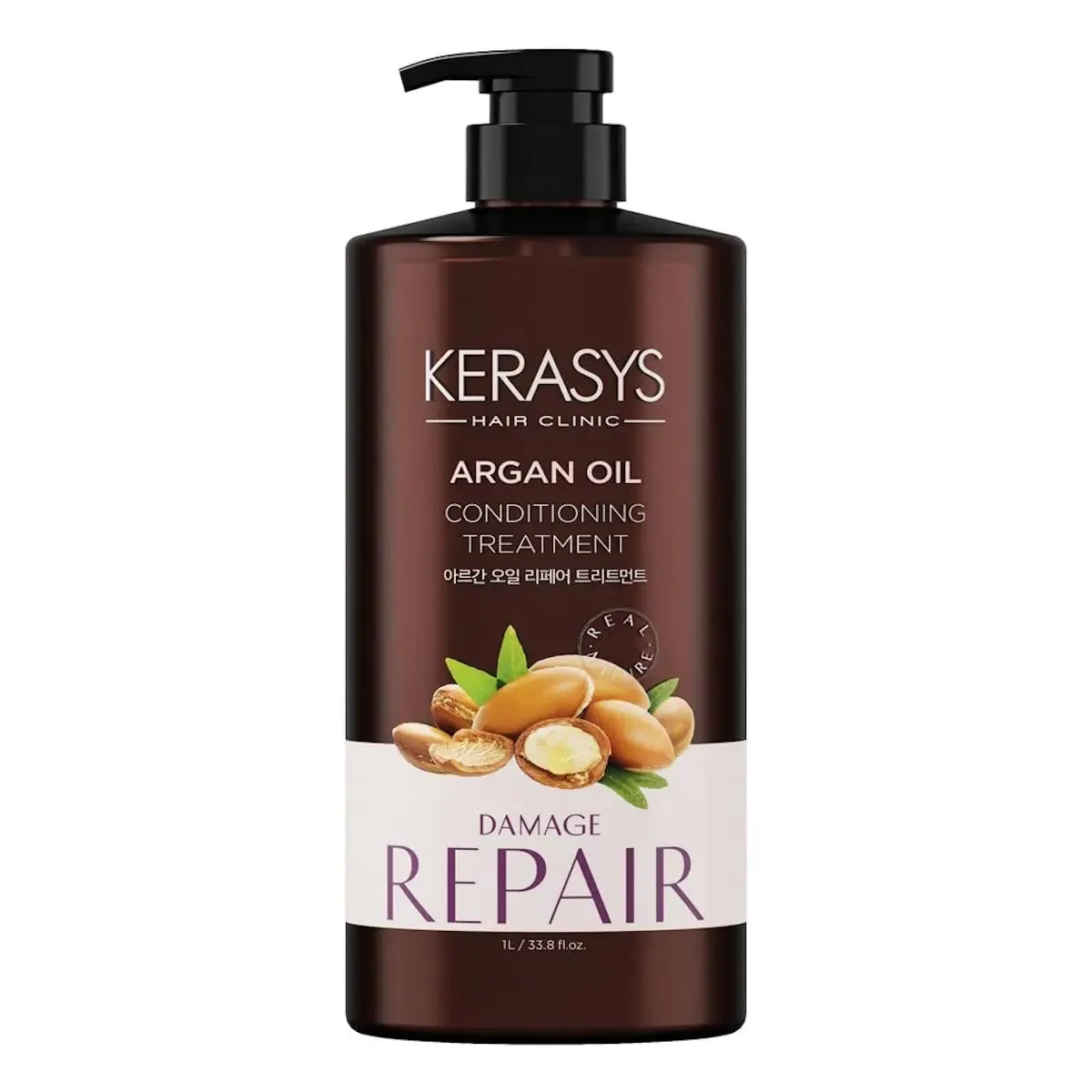 Kerasys Argan Oil Real Nature for Extremely Damaged Hair 33.8 fl oz / 1L (Treatment, 1-Pack)