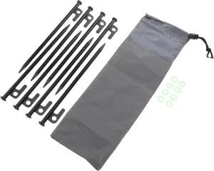 Kisangel 1Set Ground Stakes with Glow Ring for Camping Heavy Duty Steel Tent Pegs for Night Fishing Beach and Outdoor Activities with Storage Bag