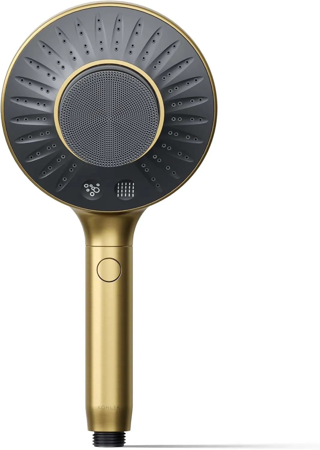 KOHLER K-28682-G-2MB SpaViva Two-Function Handheld Showerhead, Includes Cleansing Device with Four Attachments, Face & Body Brush, Body Scrubber, Body Massager, 1.75 GPM, Vibrant Brushed Moderne Brass
