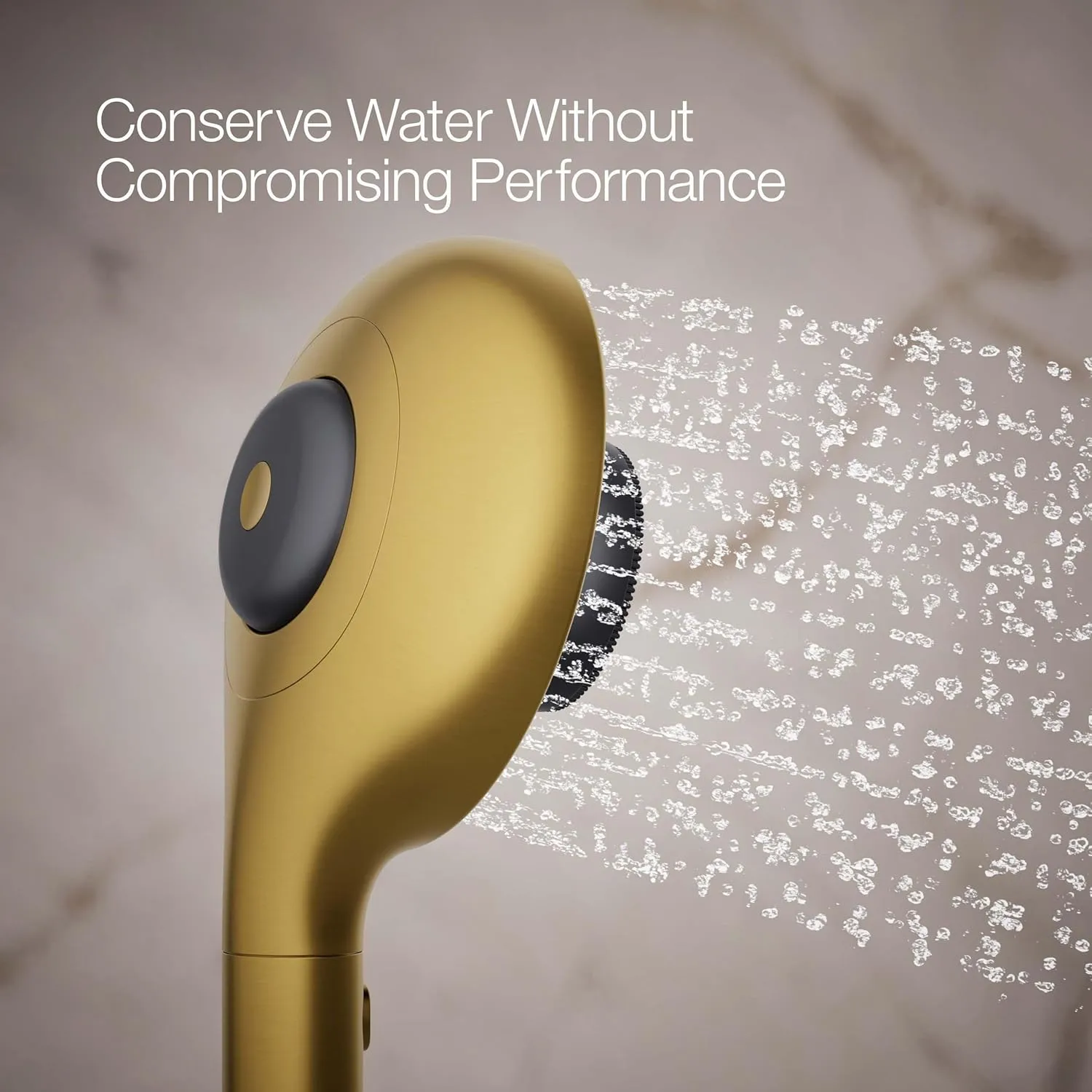 KOHLER K-28682-G-2MB SpaViva Two-Function Handheld Showerhead, Includes Cleansing Device with Four Attachments, Face & Body Brush, Body Scrubber, Body Massager, 1.75 GPM, Vibrant Brushed Moderne Brass