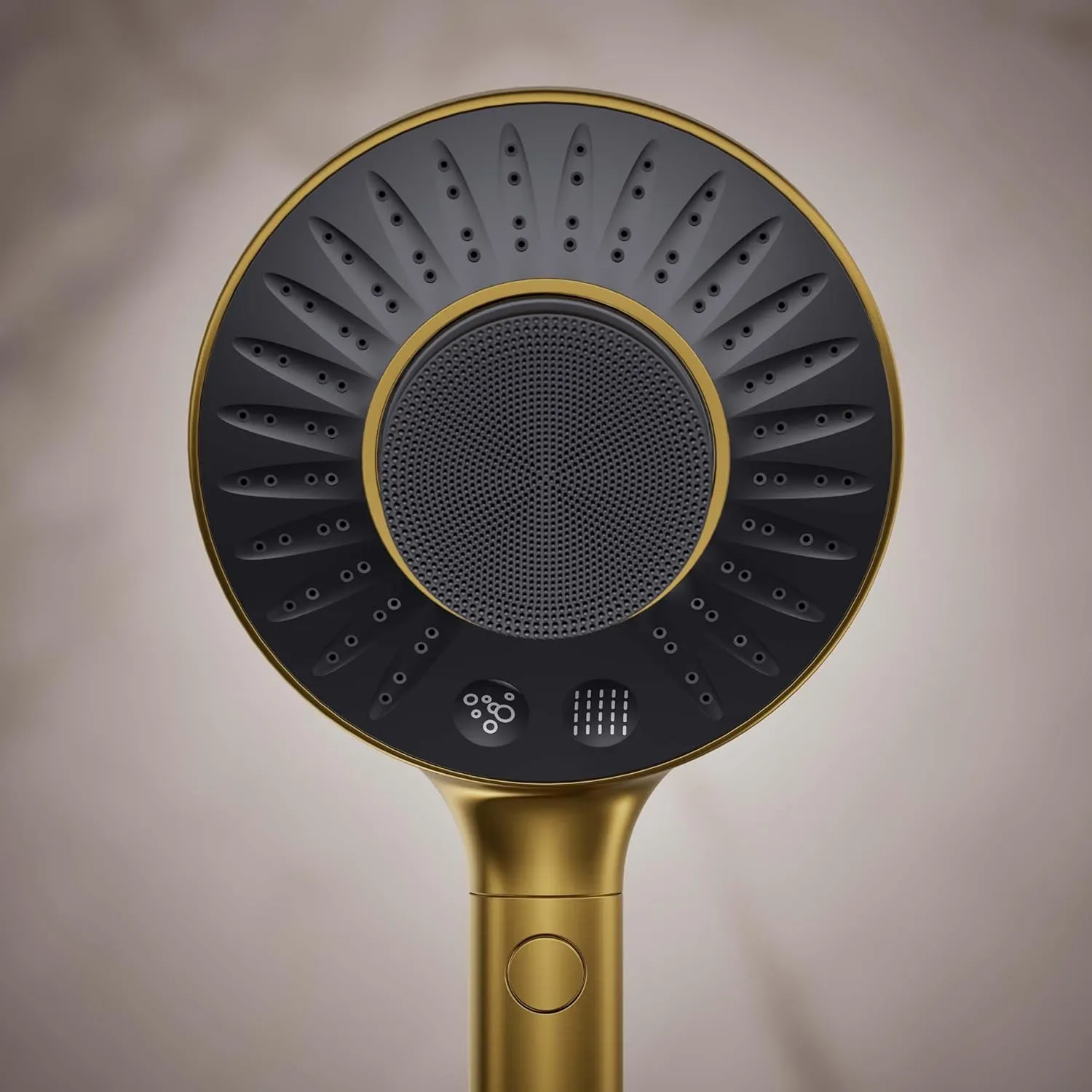 KOHLER K-28682-G-2MB SpaViva Two-Function Handheld Showerhead, Includes Cleansing Device with Four Attachments, Face & Body Brush, Body Scrubber, Body Massager, 1.75 GPM, Vibrant Brushed Moderne Brass