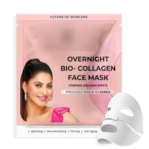 Korean Glass Skin Bio-Collagen Overnight Face Mask for Deep Hydration, Pigmentation, Anti-Aging & Pore Minimizing | Hyaluronic Acid, Niacinamide, Vitamin E & Centella | Pack of 1