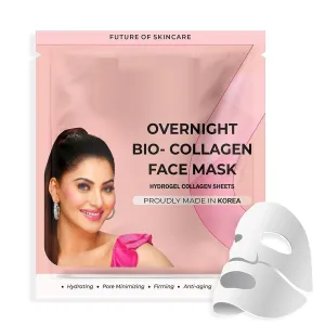 Korean Glass Skin Bio-Collagen Overnight Face Mask for Deep Hydration, Pigmentation, Anti-Aging & Pore Minimizing | Hyaluronic Acid | Pack of 1