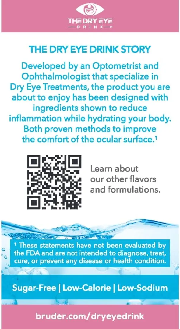 l Ultimate Hydration for Dry Eyes l Sugar-Free Electrolyte Powder Packets l Blended with Vitamins, Green Tea, Turmeric, Taurine, and DHA l 5g x 20 Packets (Strawberry Lemon)