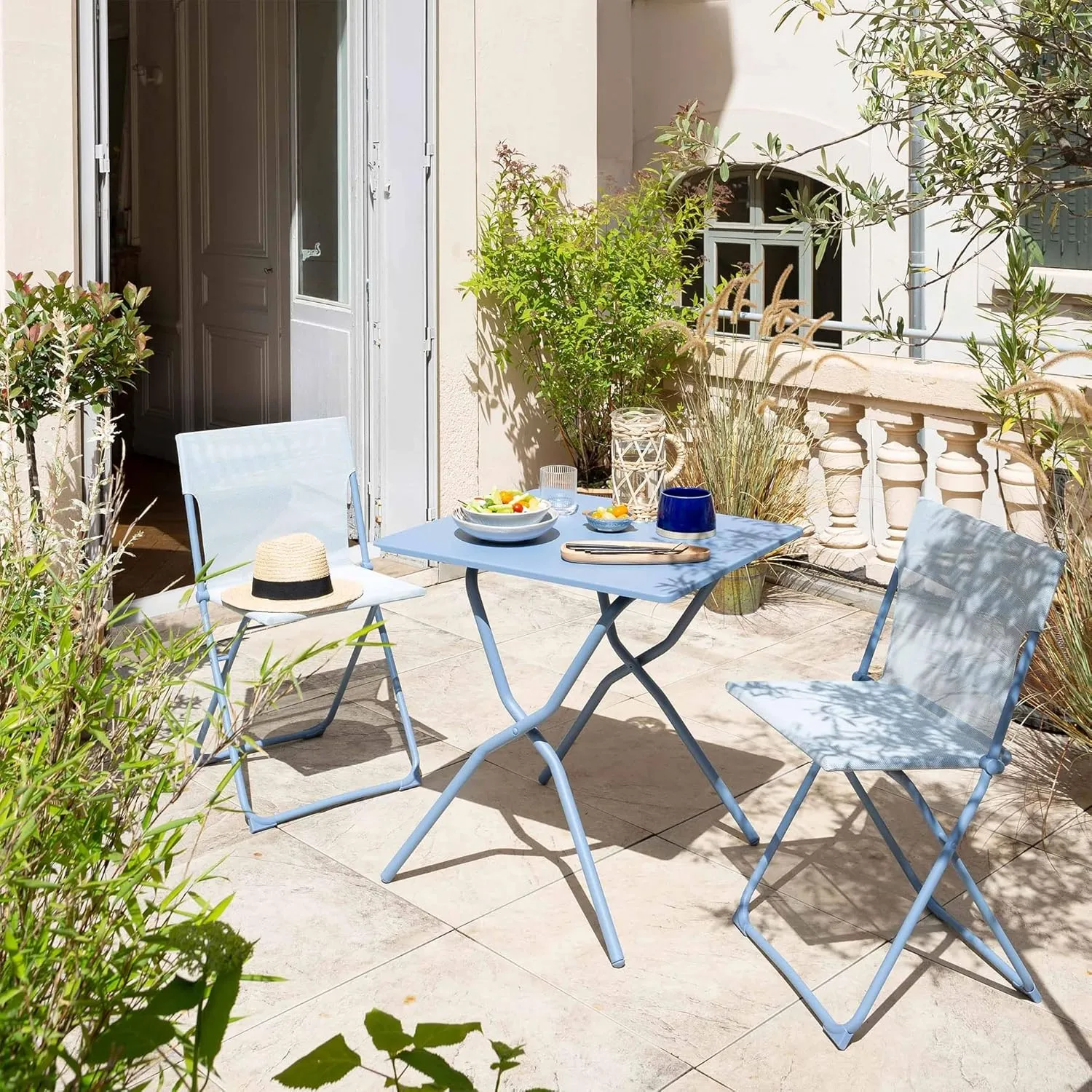 Lafuma Balcony Patio Table, Ciel Sky Blue