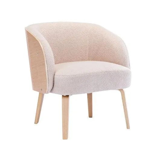 Lamb-hair Acent Chair Upholstered Living Room Chair Bedroom Chair