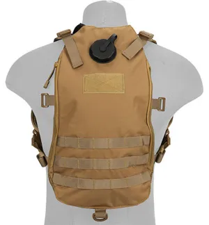 Lancer Tactical Lightweight Hydration Airsoft Pack, Tan | MOLLE Hydration Carrier | Airsoft Backpack