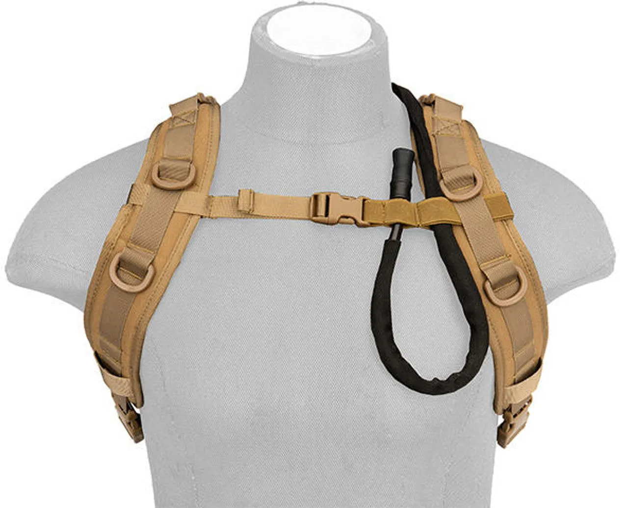 Lancer Tactical Lightweight Hydration Airsoft Pack, Tan | MOLLE Hydration Carrier | Airsoft Backpack