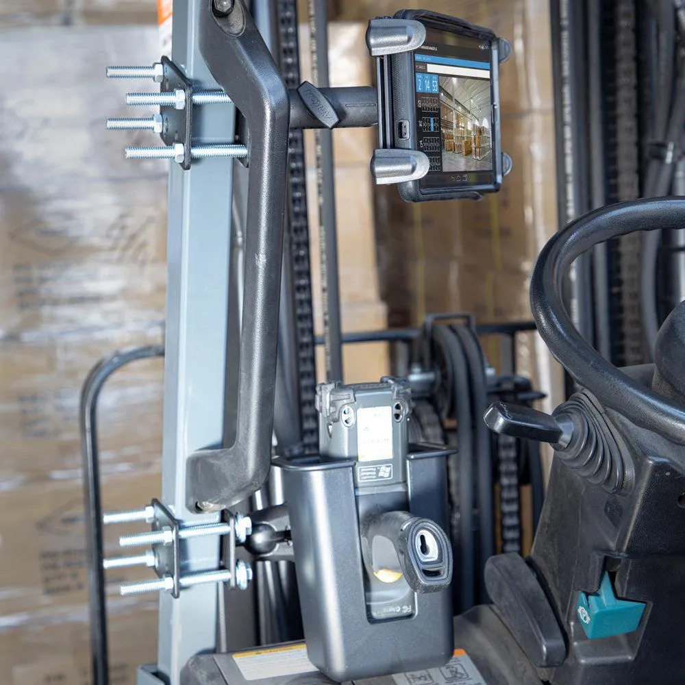 Large Barcode Holster Forklift Front Guard Mount with 5" Shaft