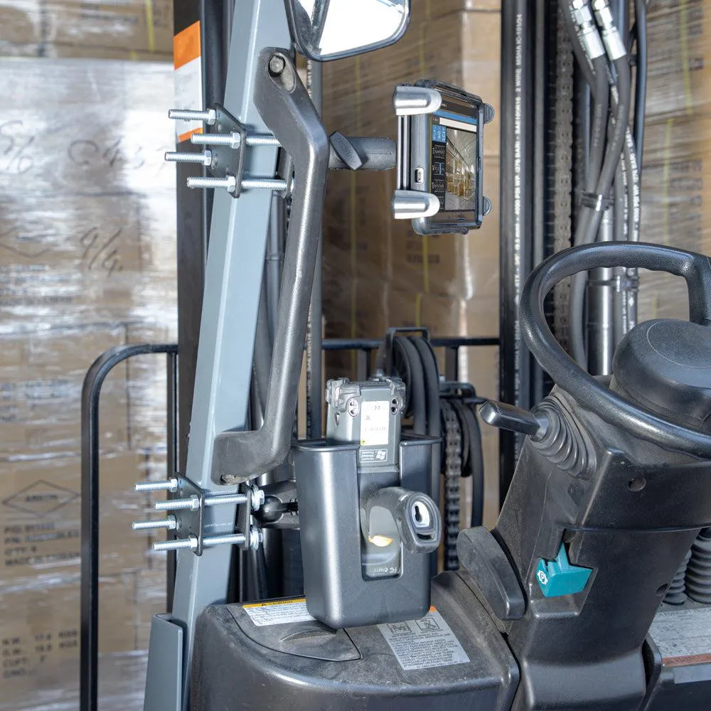 Large Barcode Holster Forklift Front Guard Mount with 5" Shaft