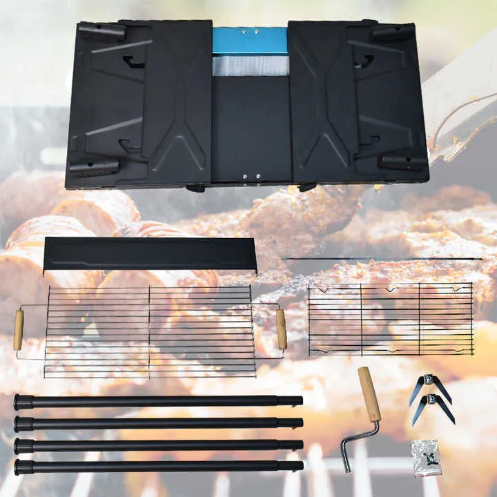 Large Portable BBQ Grill with Foldable Legs