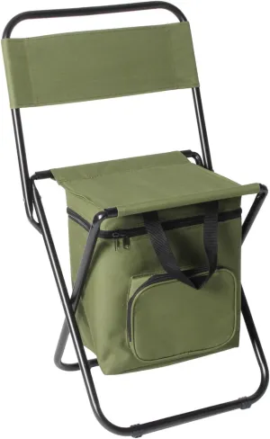 LEADALLWAY Fishing Chair with Cooler Bag Compact Fishing Stool Foldable Camping Chair,Large