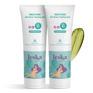 Leska Maternity Stage C Set 2-Pack Bundle | RESTORE All-Over Toning Gel l (Postpartum) | Part of a Complete 3-Stage Pregnancy Skincare System (Set of 2, 4oz each)