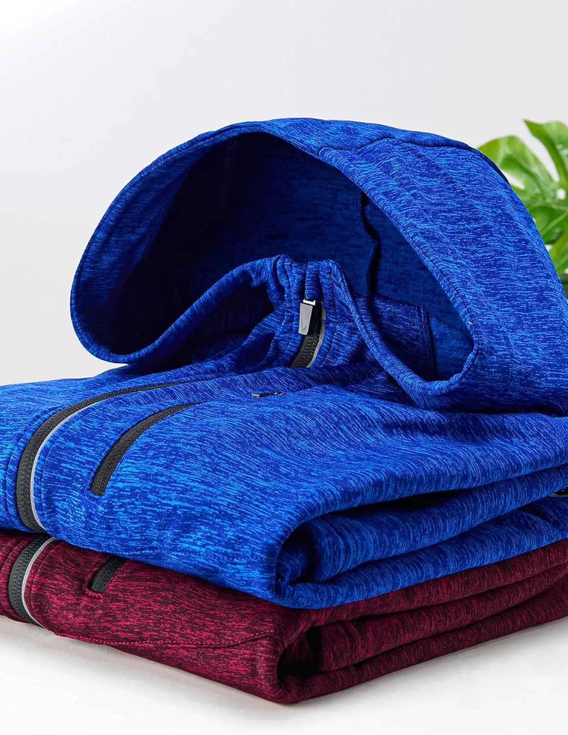 Liberty Imports 2-Pack Men’s Zip-Up Hoodies with Zipper Pockets, Lightweight Fleece Sweatshirts for Running Casual Activewear