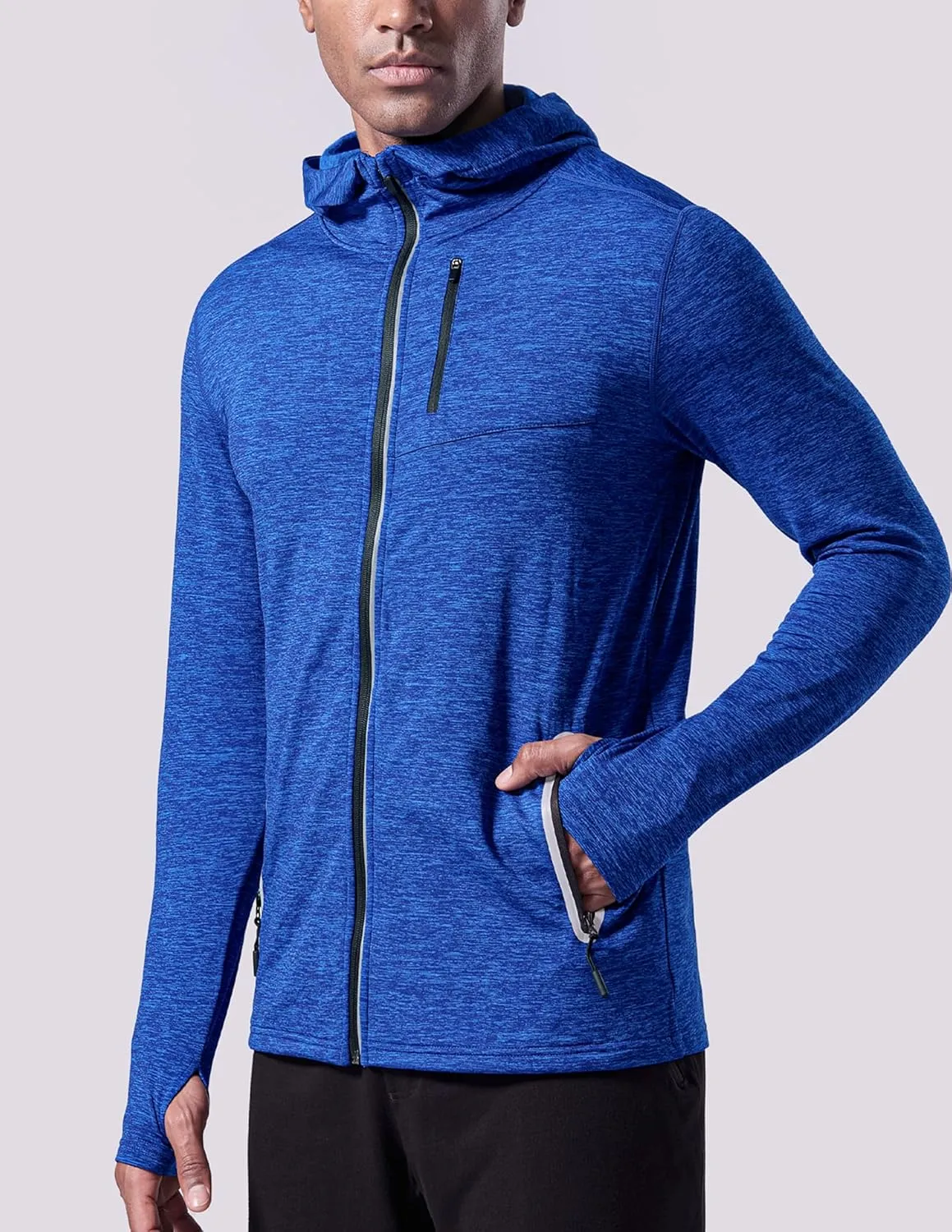Liberty Imports 2-Pack Men’s Zip-Up Hoodies with Zipper Pockets, Lightweight Fleece Sweatshirts for Running Casual Activewear
