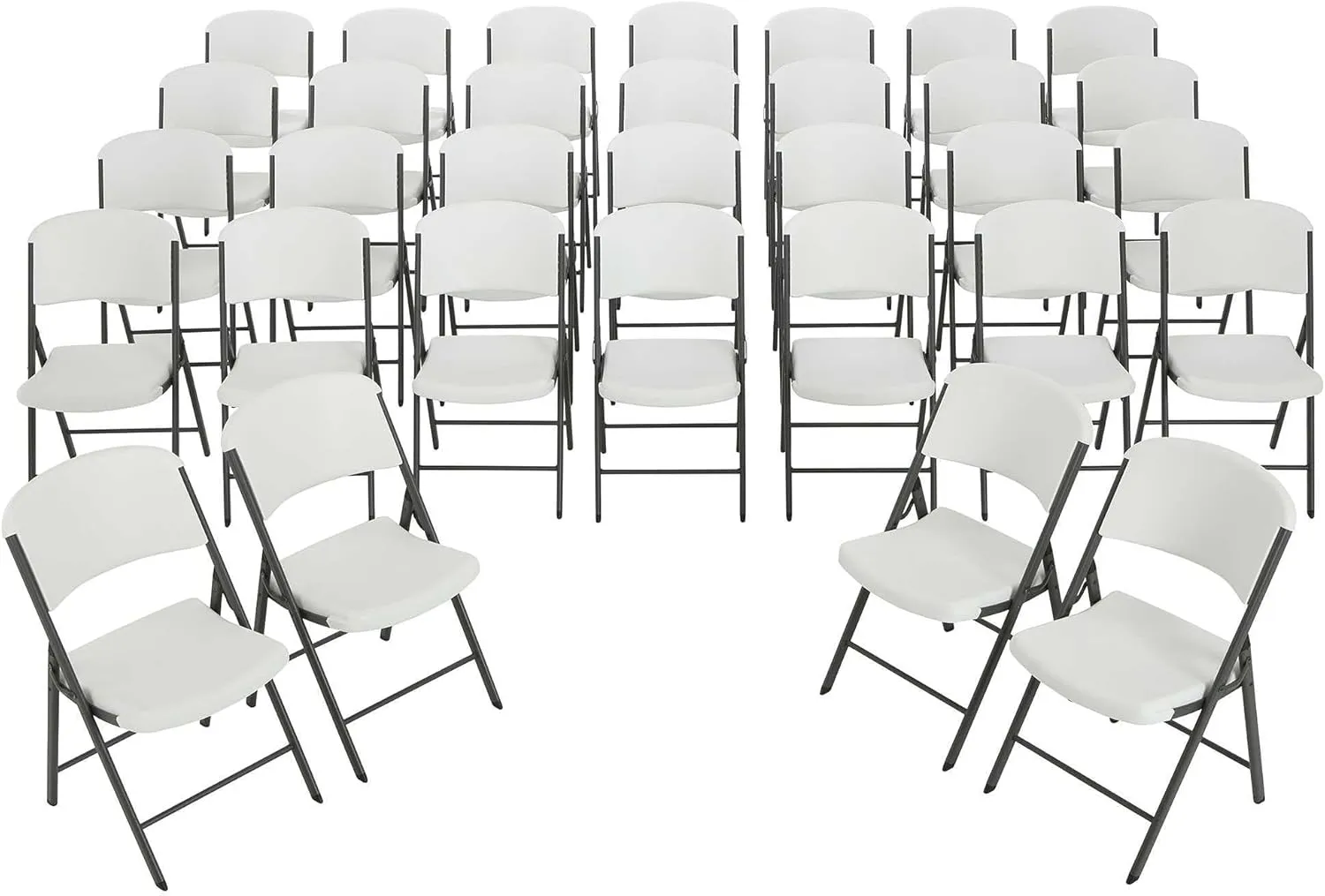 Lifetime Commercial Grade Folding Chairs, 32 Pack, White Granite