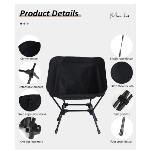 Lightweight and easy to carry small size beach chair  moon  folding camping chair