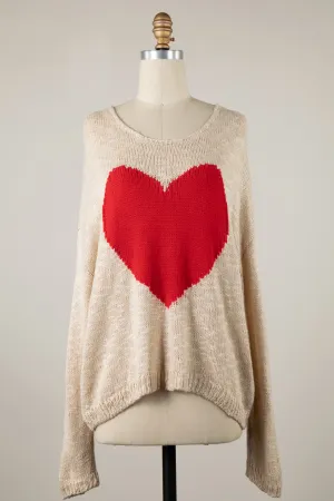 Lightweight Valentine Heart Sheer Sweater Top