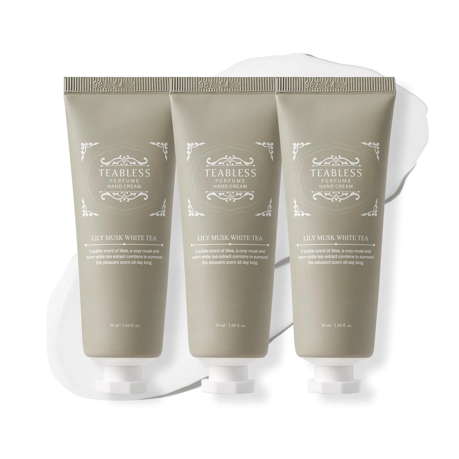Lily Musk White Tea Perfume Hand Cream(Pack of 3), Body and Hand Lotion for Very Dry & Sensitive Skin, Moisturizer for Hands & Body, Floral Musk Scent