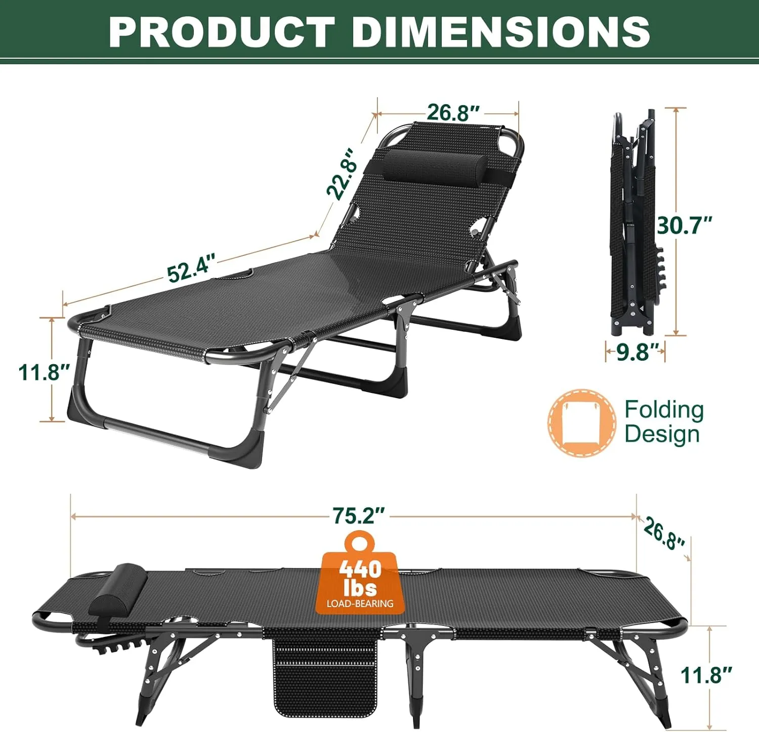 LILYPELLE Folding Camping Cot, Heavy Duty Sleeping Cots with Carry Bag, Double Layer Oxford Portable Travel Camp Cots for Home, Office Nap and Outdoor Beach