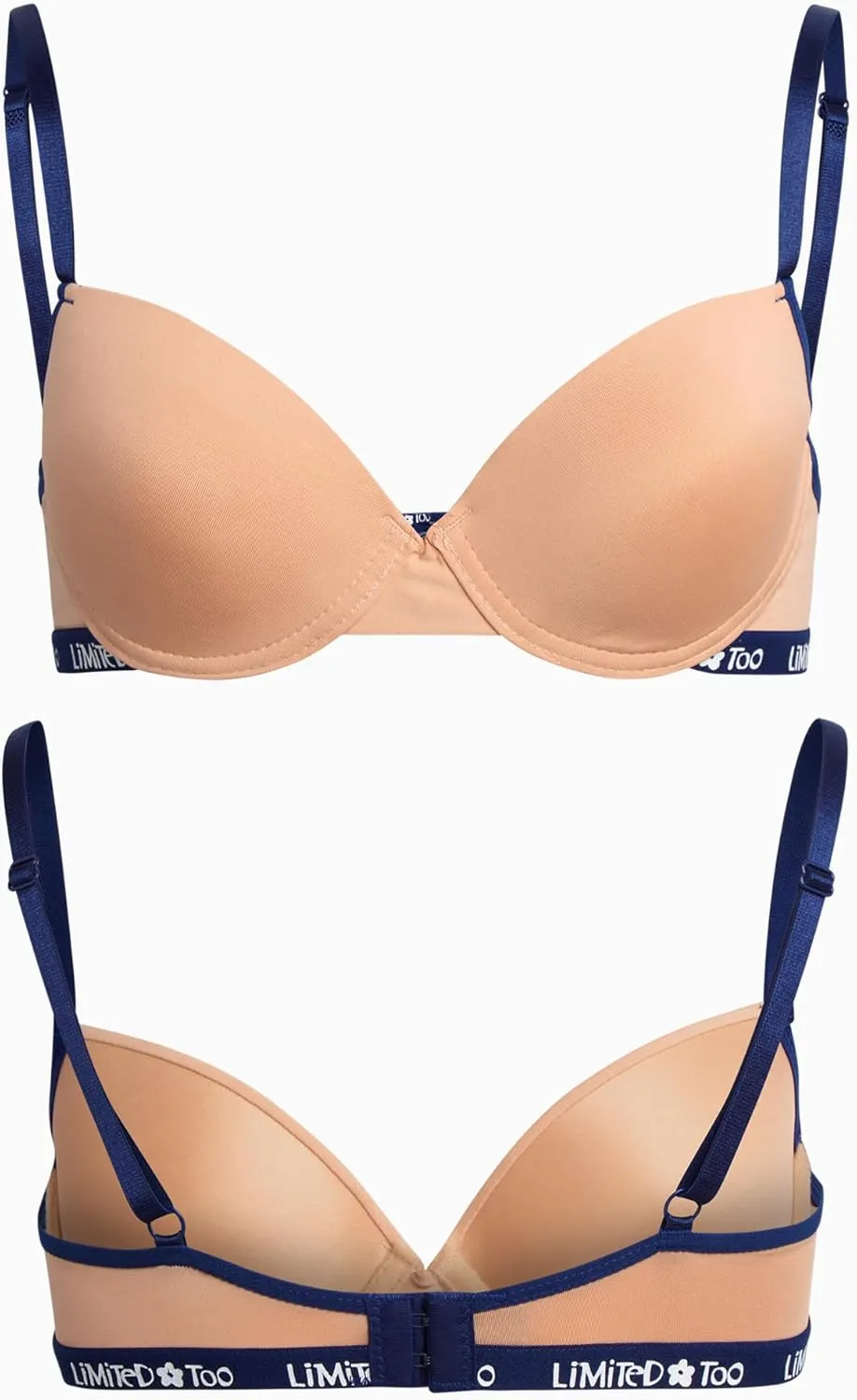 Limited Too Girls' Bras - 3 Pack Lightweight Wireless Microfiber Bras for Girls, Seamless Molded Everyday Bra (30A-34A)