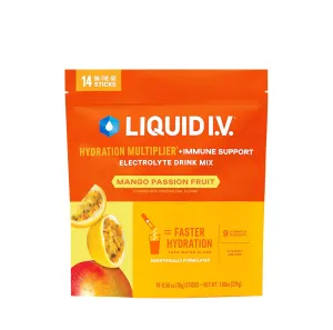 Liquid I.V.® Hydration Multiplier  Immune Support - Mango Passionfruit | Electrolyte Powder Drink Mix | 1 Pack (14 Servings)