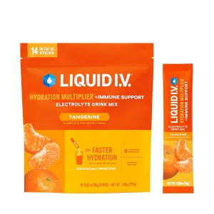 Liquid I.V.® Hydration Multiplier  Immune Support - Tangerine | Electrolyte Powder Drink Mix | 1 Pack (14 Servings)