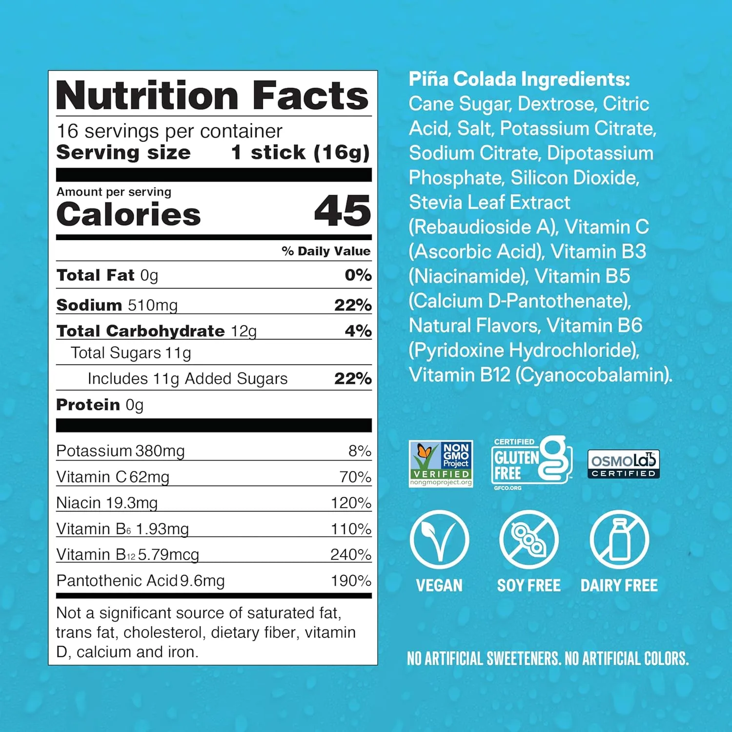 Liquid I.V.® Hydration Multiplier - Pina Colada | Electrolyte Powder Drink Mix | 1 Pack (16 Servings)