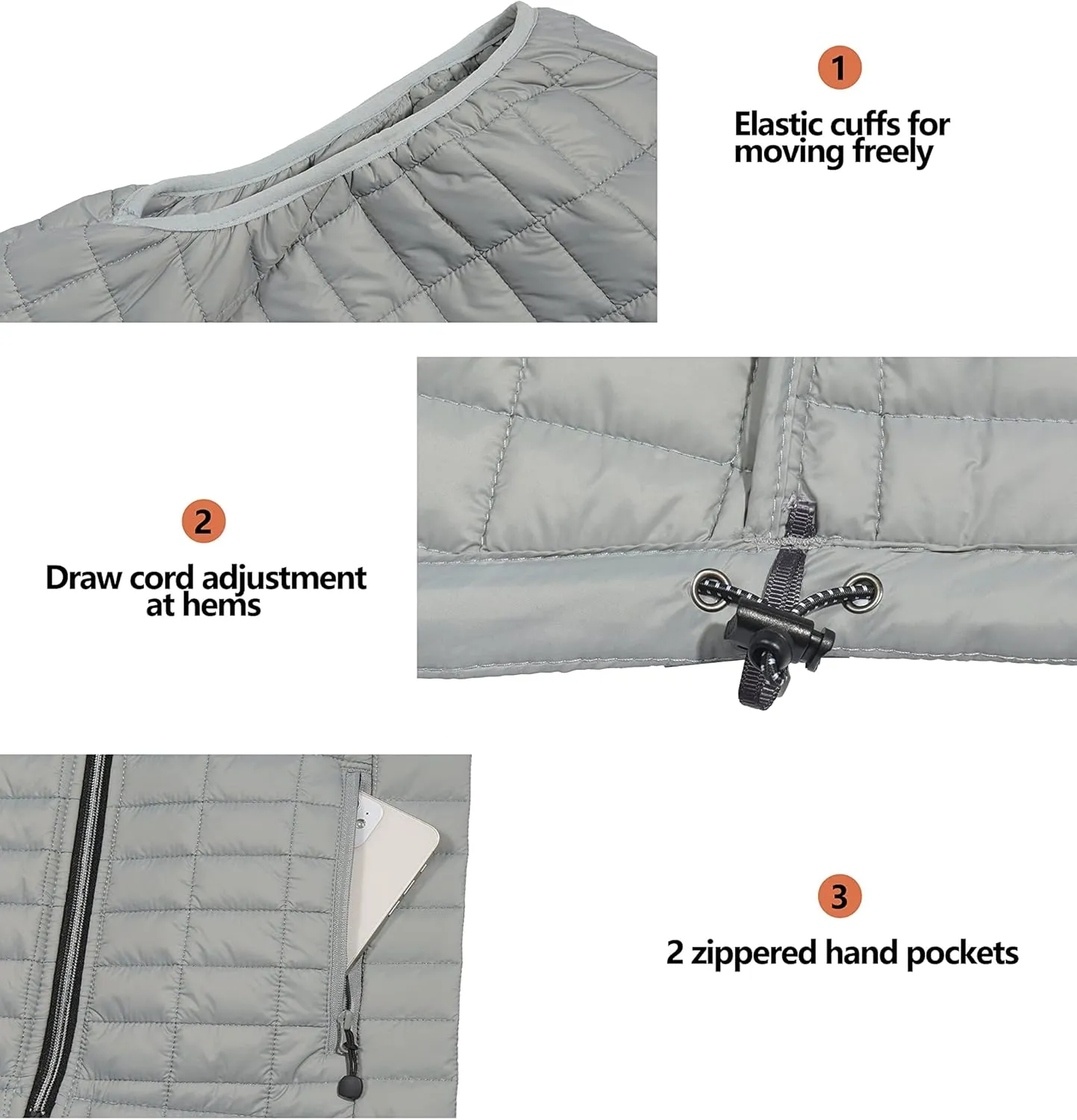 Little Donkey Andy Women's Puffer Vest, Lightweight Warm Sleeveless Jacket for Hiking Travel Golf