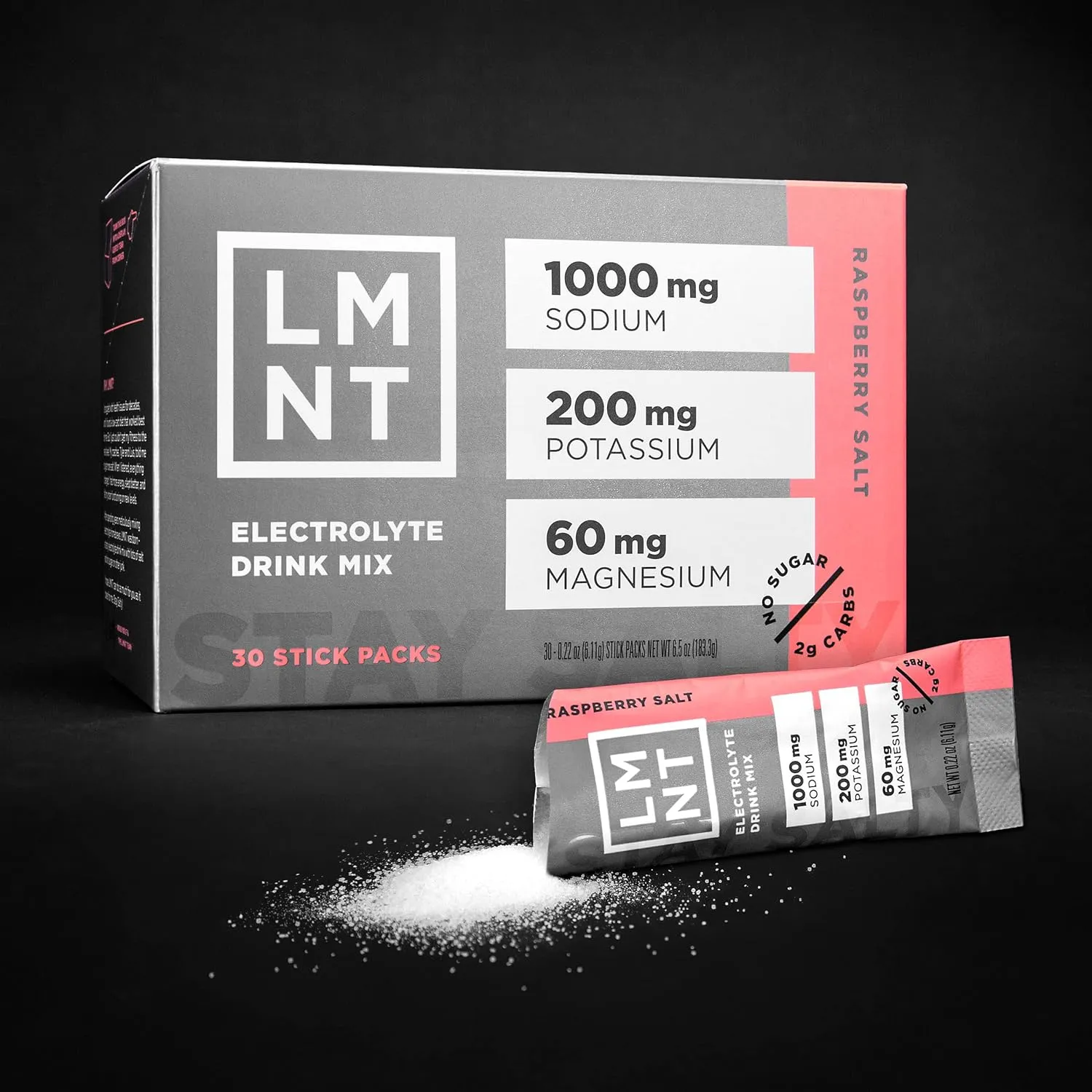 LMNT Zero Sugar Electrolytes - Raspberry Salt | Drink Mix | 30-Count