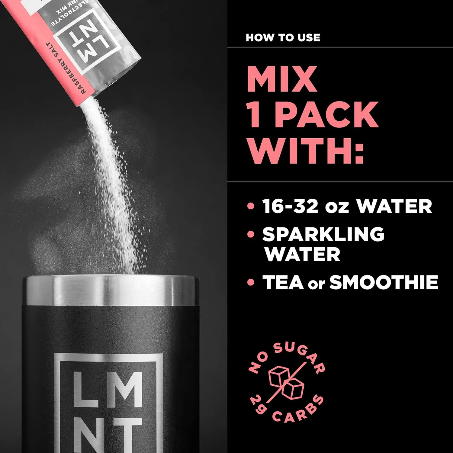 LMNT Zero Sugar Electrolytes - Raspberry Salt | Drink Mix | 30-Count