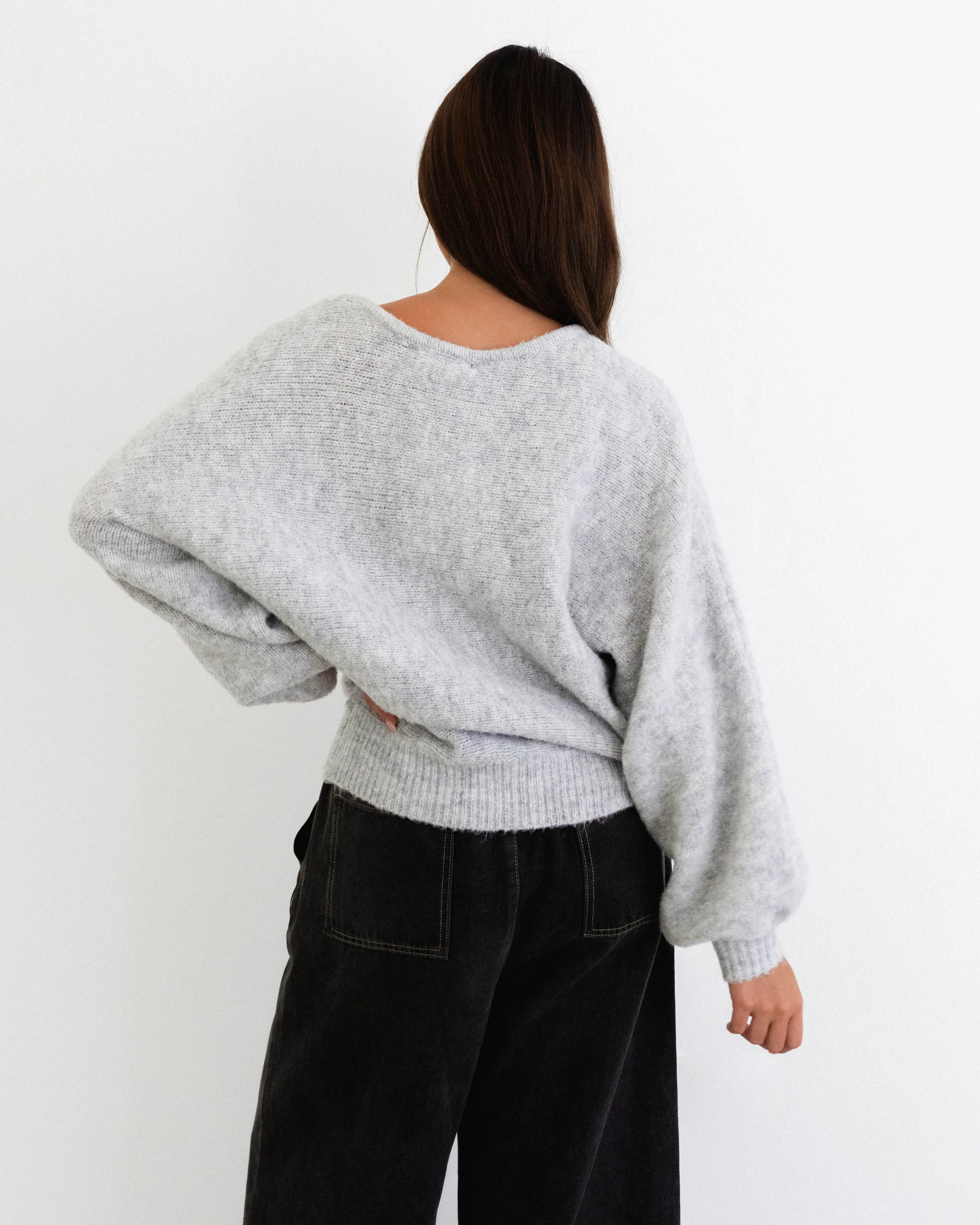 LOL70443 GREY MARLE LORA KNIT JUMPER