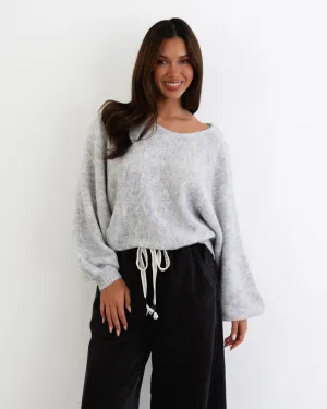 LOL70443 GREY MARLE LORA KNIT JUMPER