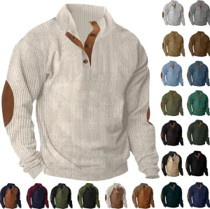 Long Sleeve Shirts for Men Cotton Lightweight Quater Button Down Sweatshirts 2024 Fall Loose Golf Shirt Pullover