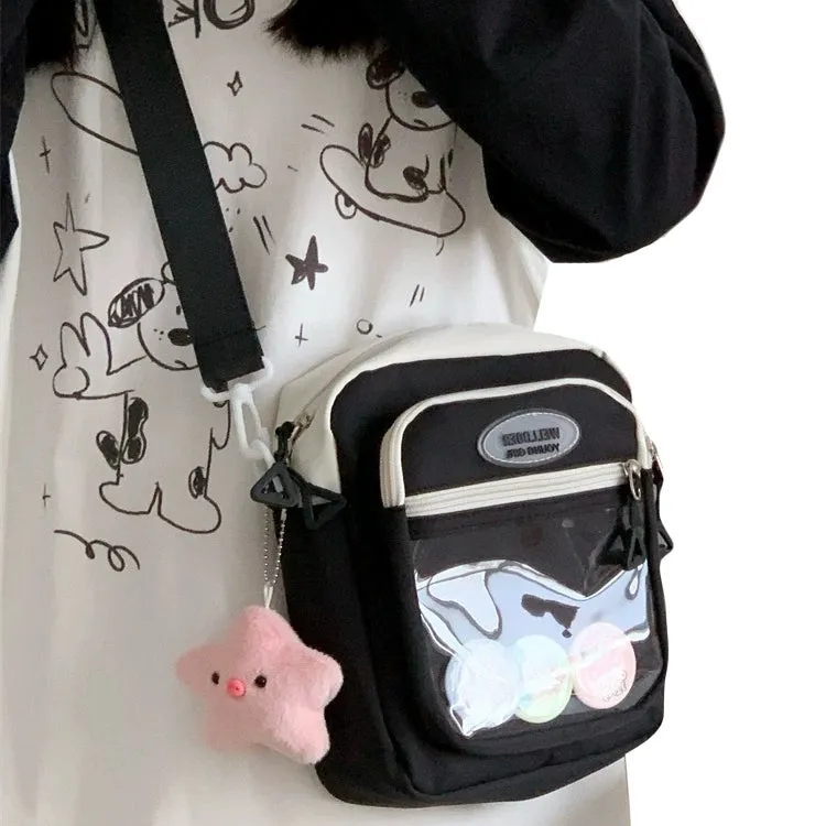 Lovely Small Simple Polyester Cross-pack Teens Girls Candy Color Casual Strap Bag