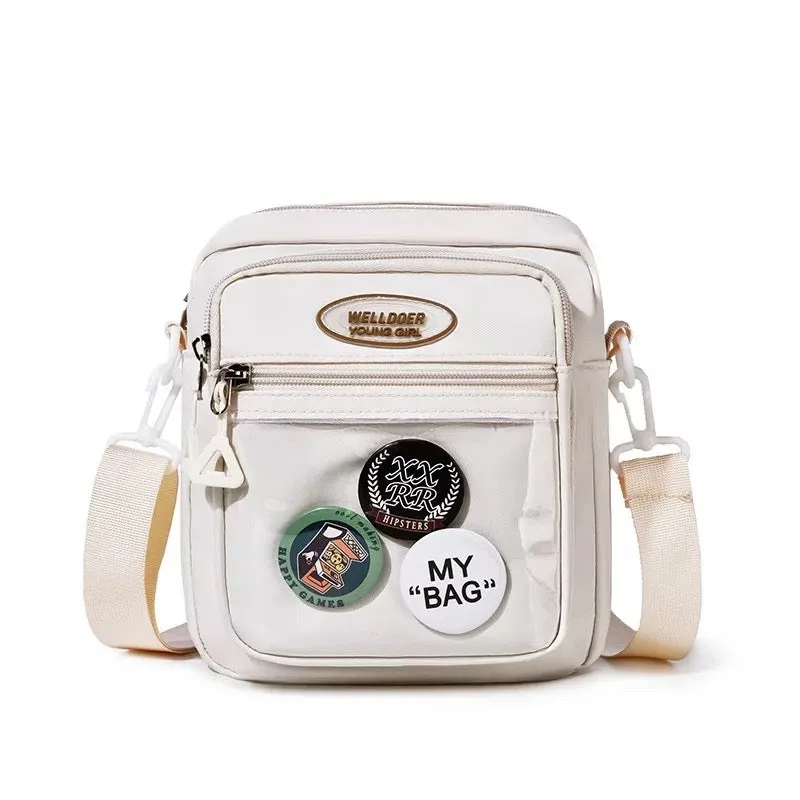 Lovely Small Simple Polyester Cross-pack Teens Girls Candy Color Casual Strap Bag