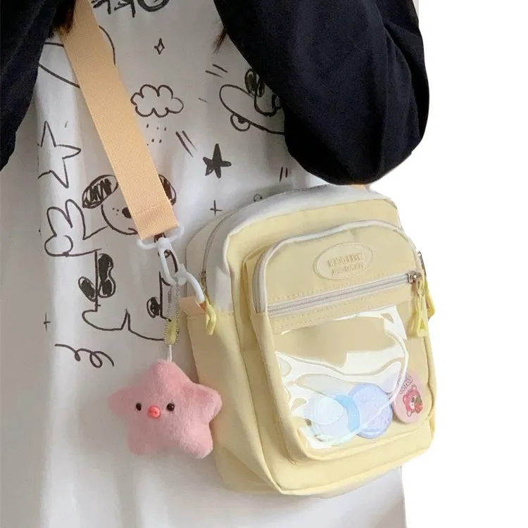 Lovely Small Simple Polyester Cross-pack Teens Girls Candy Color Casual Strap Bag