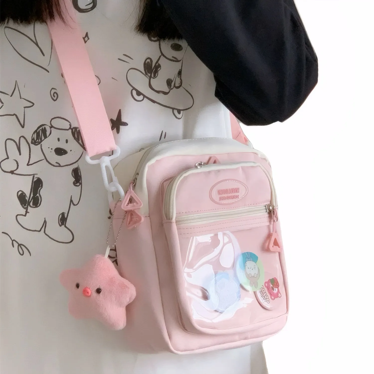 Lovely Small Simple Polyester Cross-pack Teens Girls Candy Color Casual Strap Bag