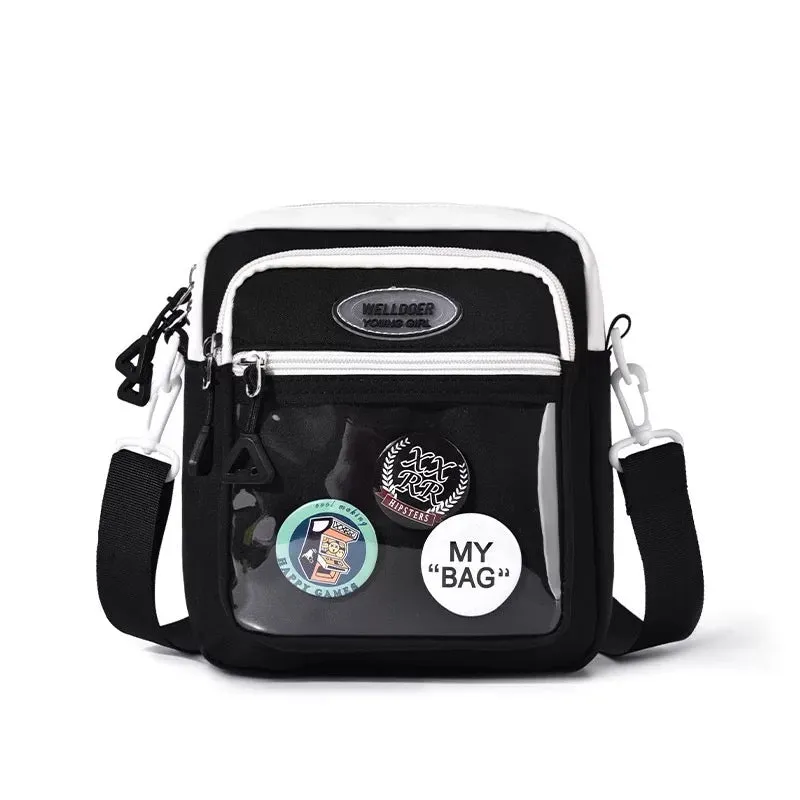 Lovely Small Simple Polyester Cross-pack Teens Girls Candy Color Casual Strap Bag