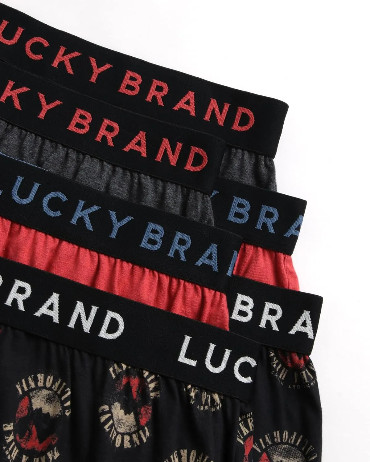 Lucky Brand Boxers for Men – 6 Pack Knitted Mens Underwear with Functional Fly - Classic Mens Boxers (S-XXL)
